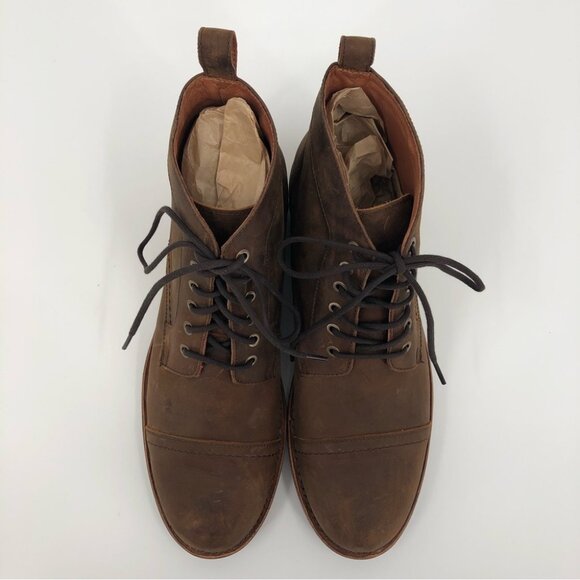 Patina Brown Leather Lace Up Boots | Made in Mexico main image 5